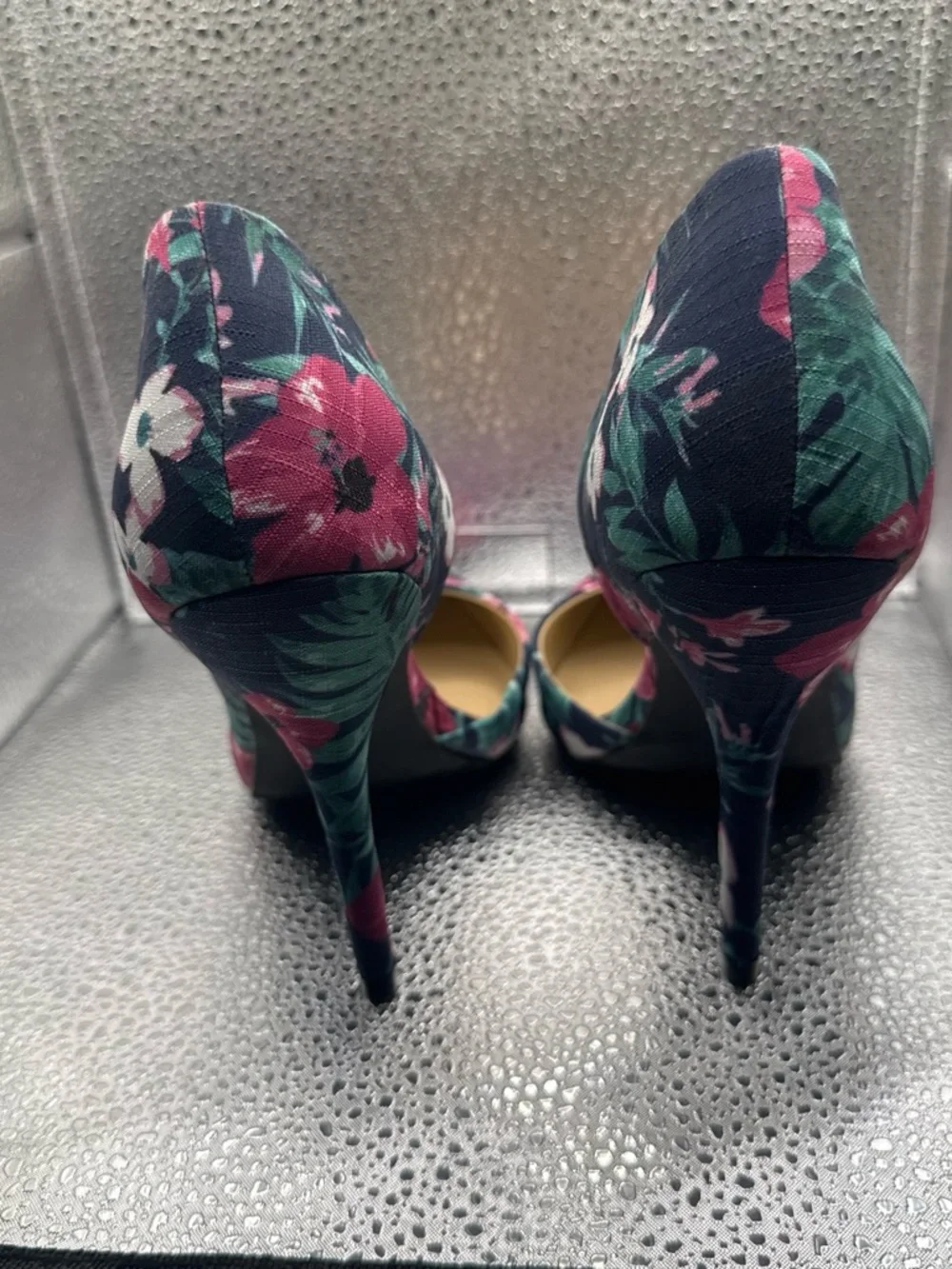 Dolce by Mojo Moxy Navy Floral Pointed-Toe Heels